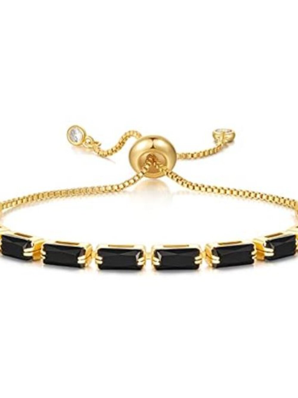Gold Tennis Bracelet Adjustable Slider Cubic Zirconia Dainty Stackable Gift